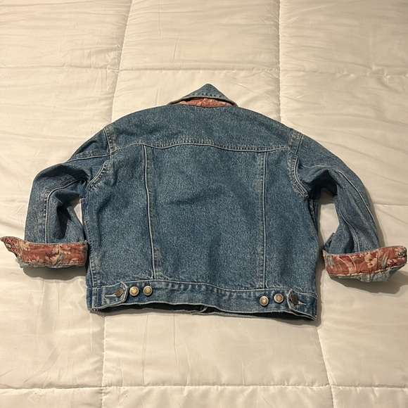 Vintage 90s Gap Jean Jacket Floral Print Girls Small - Picture 9 of 12